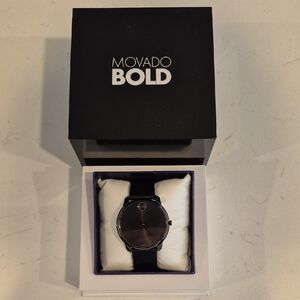 Movado Bold Black and Silver Men's Watch